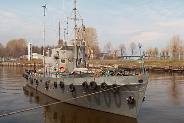 Image showing Gray navi boat