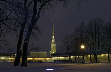 Image showing The Peter and Paul fort and Cathedral.