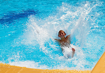 Image showing Boy In The Water Park