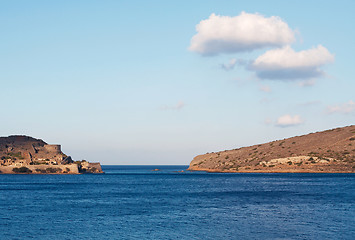 Image showing View of Spinalonga island, a Venetian fortress in Crete.