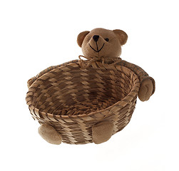 Image showing Straw wicker breadbasket - toy