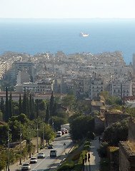 Image showing Ship over city