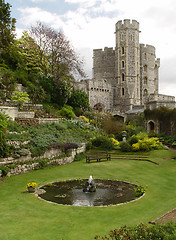 Image showing Garden in the Windsor Castle. Edward tower