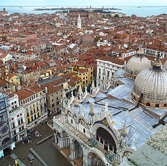 Image showing Top view of Venice roofs.