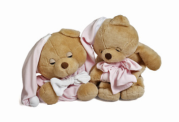 Image showing Soft teddy bear couple