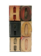 Image showing ho ho ho in letterpress wood letters