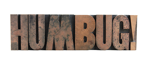 Image showing humbug in letterpress wood type