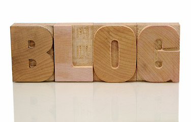 Image showing blog in letterpress wood type