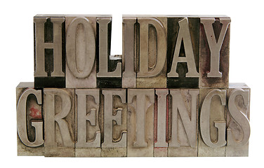 Image showing holiday greetings in letterpress metal type