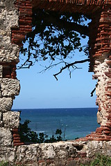 Image showing Atlantic Ocean Through Puerto Rico Ruin