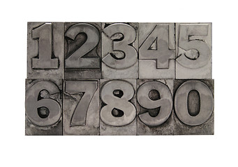 Image showing type numbers in metal