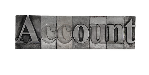 Image showing account in old metal type