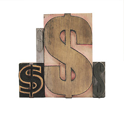 Image showing four dollar signs