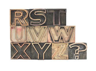 Image showing outline letters in wood R - Z