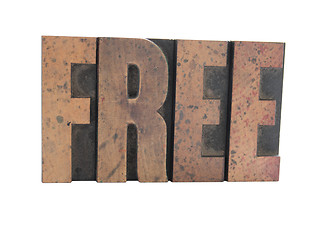 Image showing free in old wood type