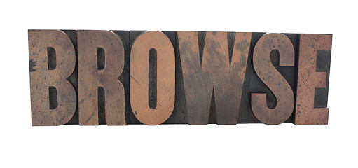 Image showing the word browse in old wood letters