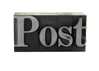 Image showing post in old metal type