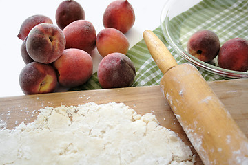 Image showing making peach pie