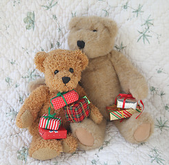 Image showing teddy bears with Christmas presents