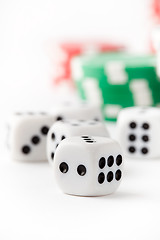 Image showing Poker chips and dice