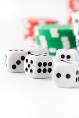 Image showing Poker chips and dice