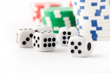 Image showing Poker chips and dice