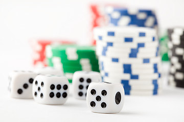 Image showing Poker chips and dice