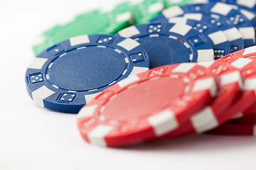 Image showing Poker chips on white