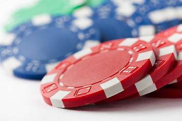 Image showing Poker chips on white