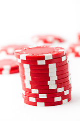 Image showing Poker chips on white