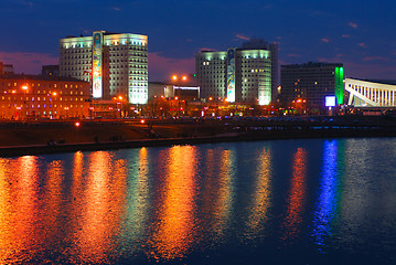 Image showing City late in the evening