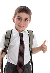 Image showing Schoolboy thumbs up