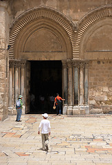 Image showing Entrance to the Church of the Holy Sepulchre 