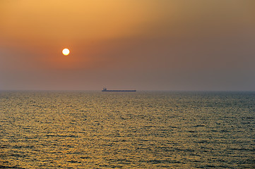 Image showing The sea at sunset