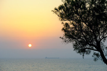 Image showing The sea at sunset