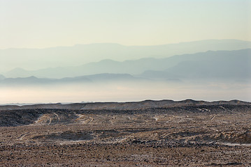 Image showing Arava desert in the first rays of the sun