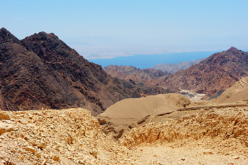 Image showing Mountains in the south of Israel, down to the Red Sea 