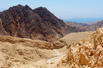 Image showing Mountains in the south of Israel, down to the Red Sea