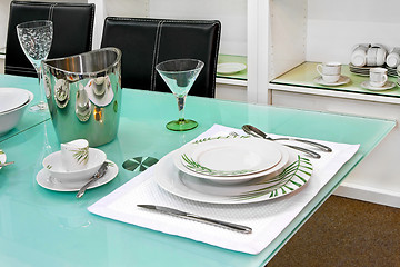 Image showing Glass table