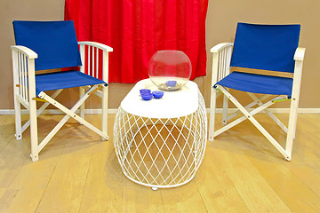 Image showing Blue chairs