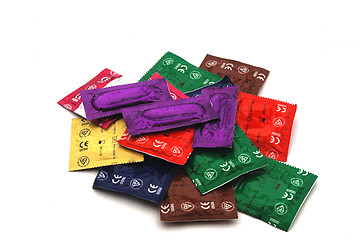 Image showing Multi Coloured Condom Packets