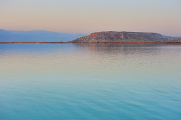 Image showing The Dead Sea before dawn 