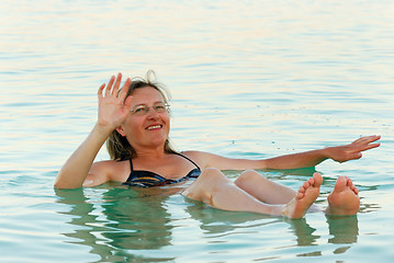 Image showing Swimming in the Dead Sea