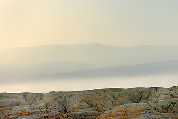 Image showing Arava desert in the first rays of the sun