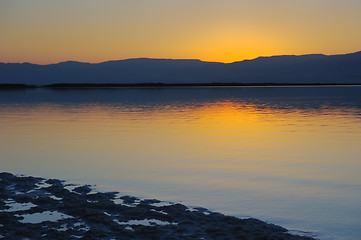 Image showing The Dead Sea before dawn