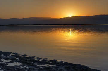 Image showing Dead Sea at dawn