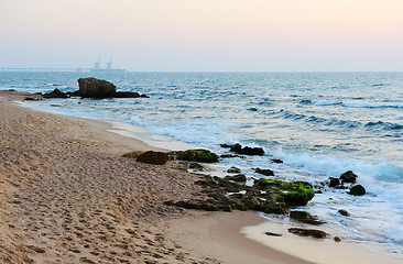 Image showing Sunset on the beach 