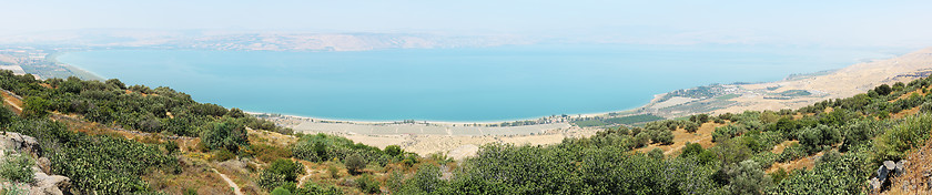 Image showing Panorama of Kinneret entirely