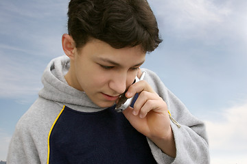 Image showing Boy on the phone