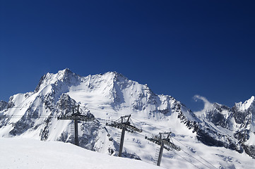 Image showing Ropeway at ski resort